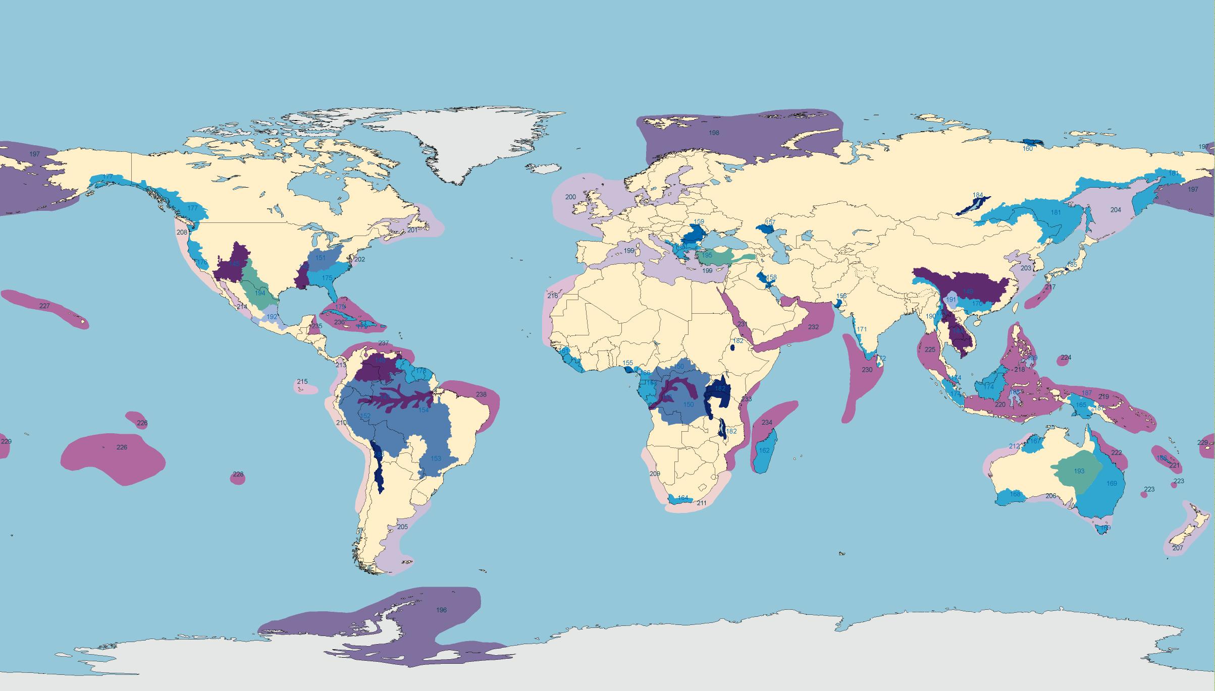 Mapas De Las Global Eco Regiones Para Descargar 1999 2000 Wwf 5930