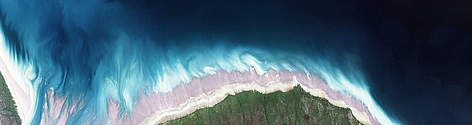 North tip of Akimiski Island in James Bay, Canada. August 2000. Mudflats surrounding the island ...
© NASA rel=