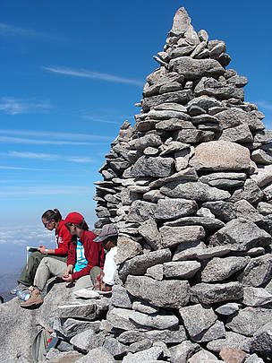 Alice, Bette, and Florinne relaxing on the summit of the peak formerly known as Pic Boby (after a ...
© Nick Nadeau
© Nick Nadeau