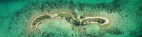 Aerial view of coral reef at Laughing Bird Caye, Belize.
© Anthony B. RATH / WWF rel=