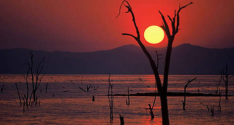 Sunset, Lake Kariba, Matusadona National Park, Zimbabwe.
© WWF / Michel TERRETTAZ rel=