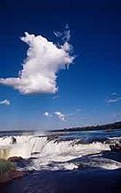 Iguaçu falls from Argentina Atlantic Rainforest, Argentina.