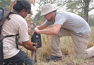 Leonardo DiCaprio fixing a camera trap with WWF Nepal staff Pradeep Khanal in Bardia National Park
© Jan Vertefeuille, WWF
© Jan Vertefeuille, WWF
