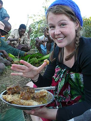 Honey doesn't get any fresher than this - feasting on a beehive in Tsaratanana!
© WWF / Elizabeth Johnson
© WWF / Elizabeth Johnson