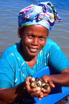 Woman collecting sea food in the tidal marshes of Nosy Be Island, Madagascar.
© WWF / Hartmut JUNGIUS Woman collecting sea food in the tidal marshes of Nosy Be Island, Madagascar.
© WWF / Hartmut JUNGIUS