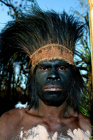 Local men in traditional dress, Rhoku village. The headdress is made from the feathers of the ...
© Brent Stirton/Getty Images / WWF-UK
© Brent Stirton/Getty Images / WWF-UK