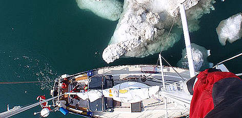 View from the crow's nest as the Silent Sound navigates the Northwest Passage
© WWF rel=