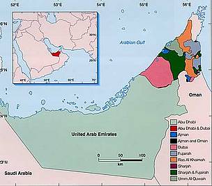 خريطة الإمارات العربية المتحدة
© WWF Map showing the location of the UAE in the Middle East.
© WWF