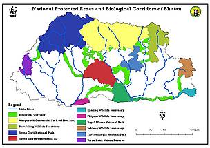 Map of Protected Areas in Bhutan © WWF Bhutan Map of Protected Areas in Bhutan