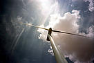Windturbine at a wind farm, Castilla-La Mancha, Spain.