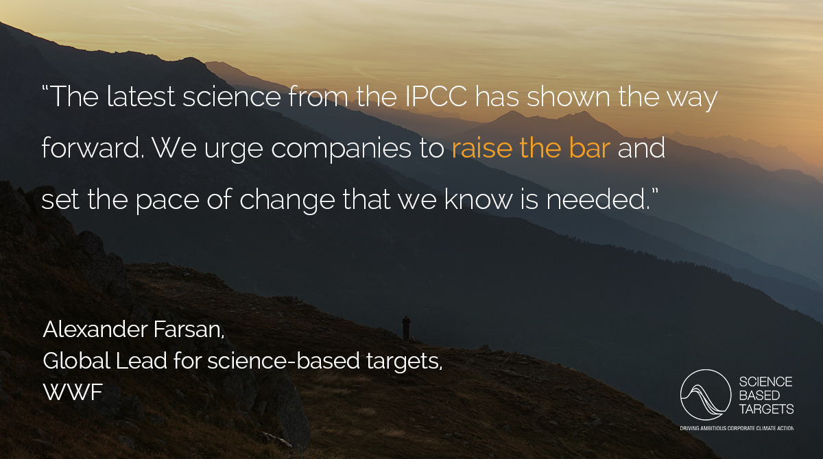 Science Based Targets initiative announces major updates following IPCC